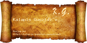 Kalapis Gusztáv névjegykártya