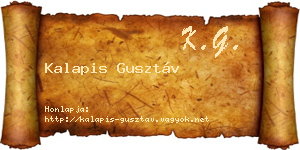 Kalapis Gusztáv névjegykártya