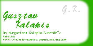 gusztav kalapis business card